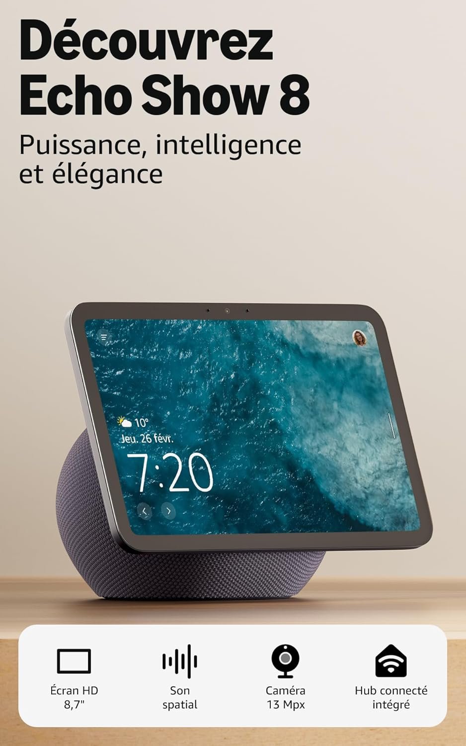 Amazon Echo Show 8 ecran tactile 8 pouces streaming Alexa