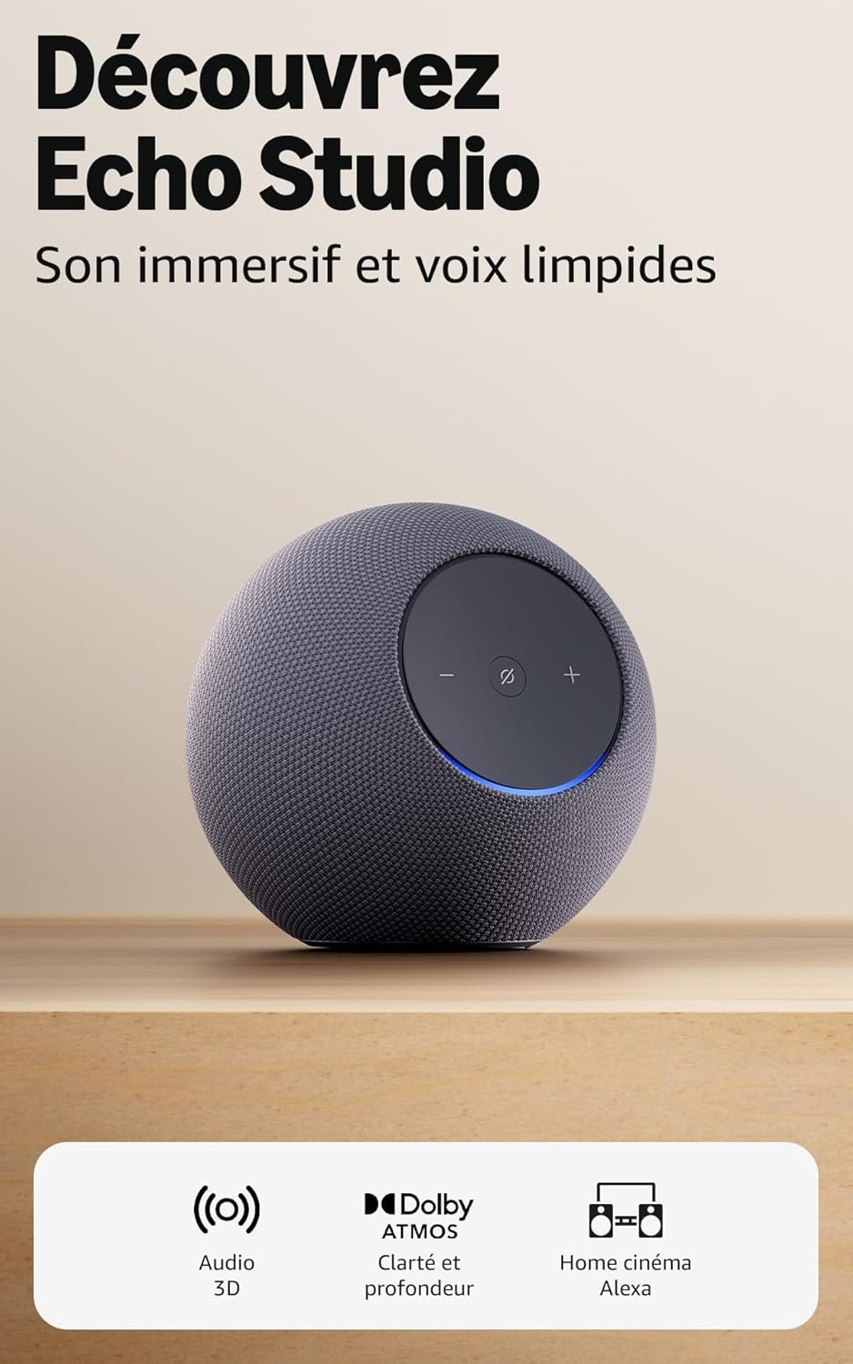 Amazon Echo Studio enceinte connectee son Dolby Atmos Alexa