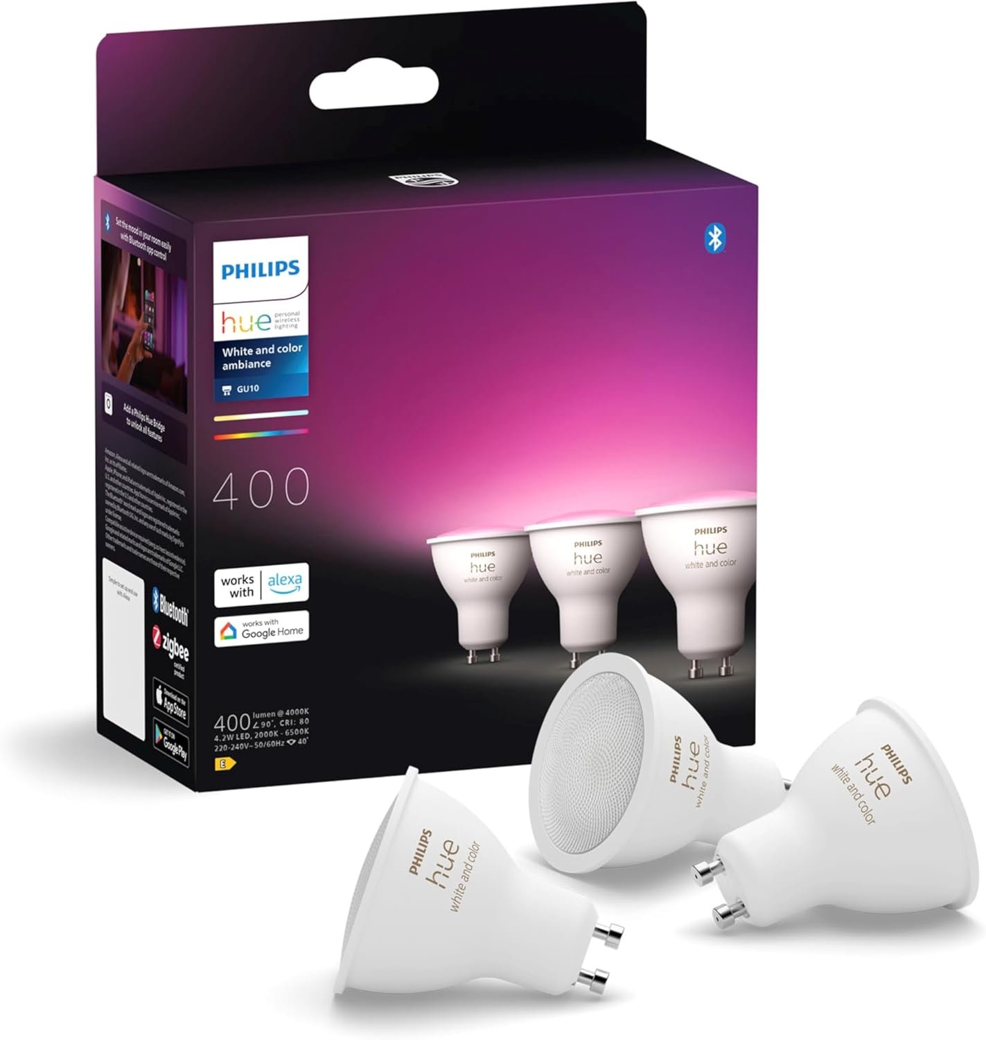 Philips Hue Starter Kit — kit éclairage connecté 16 millions de couleurs