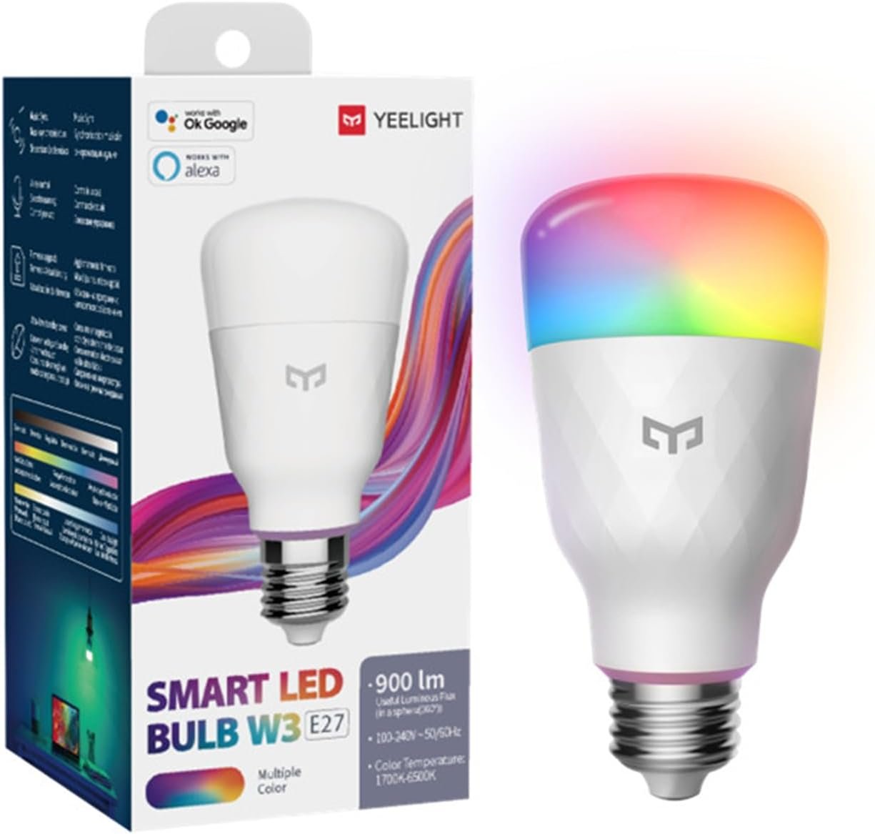 Yeelight ampoule connectée Wi-Fi E27 couleur